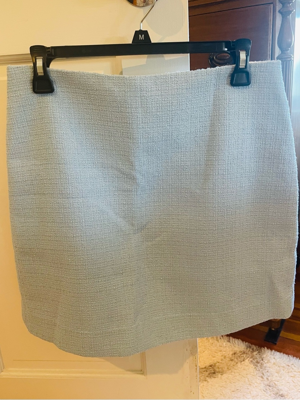 CeCe Light Blue Textured Mini Skirt